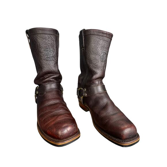 Vintage Chippewa Briar Bison Brown Leather  Biker Harness Boot Size US 9.5 D main image 11